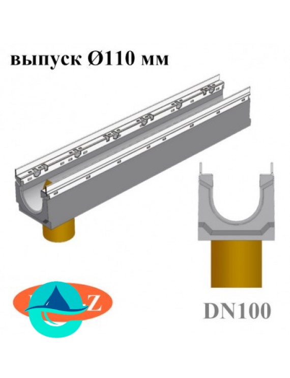 BGU-Z DN100 лотки бетонные водоотводные с вертикальным водосливом