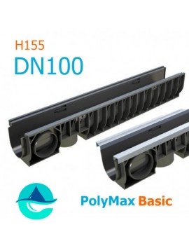 Лоток PolyMax Basic DN100 H155 - водоотводный пластиковый