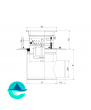 Трап профессиональный 200х200 с горизонтальным выпуском ∅110мм двухкорпусный с фланцами под гидроизоляцию