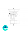 Трап профессиональный 200х200 с вертикальным выпуском ∅ 110мм однокорпусный