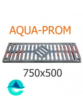 750х500 AQUA-PROM решетка чугунная ливневая 