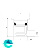Трап мини 150х150 с горизонтальным выпуском ∅ 50мм однокорпусный