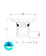 Трап мини 200х200 с горизонтальным выпуском ∅ 50мм однокорпусный