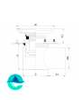 Трап мини 200х200 с горизонтальным выпуском ∅110мм двухкорпусный с фланцами под гидроизоляцию