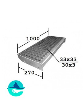 P 1000х270 30/3 33х33 Zn ступени металлические из решетчатого настила