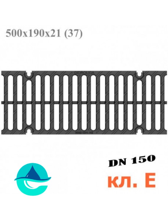 РВ -15.19.50 Gidrolica Super решетка чугунная щелевая кл. E600