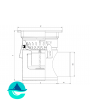 Трап профессиональный 200х200 с горизонтальным выпуском ∅ 110мм однокорпусный