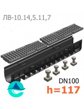 Gidrolica Pro DN100 H117 лоток пластиковый водоотводный 