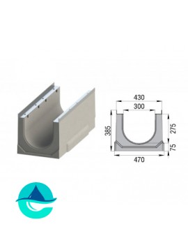 Лоток бетонный водоотводный ЛВК ВМ Sir 300 № 0/015