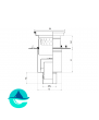 Трап профессиональный 250х250 с вертикальным выпуском ∅110мм двухкорпусный с фланцами под гидроизоляцию
