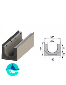 Лоток бетонный водоотводный ЛВК ВМ Sir 200 №0