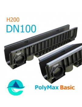 Лоток PolyMax Basic DN100 H200 - водоотводный пластиковый